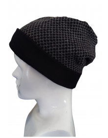 Pure Wool Cap Reversible  designer cap black 